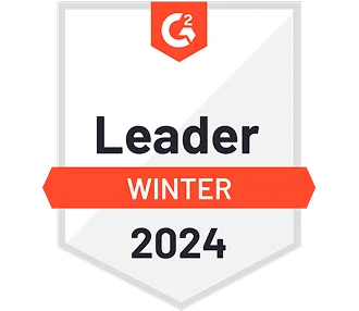 G2 Winter Leader 2024 badge awarded to Cartenova for top-tier performance in branding and digital services.