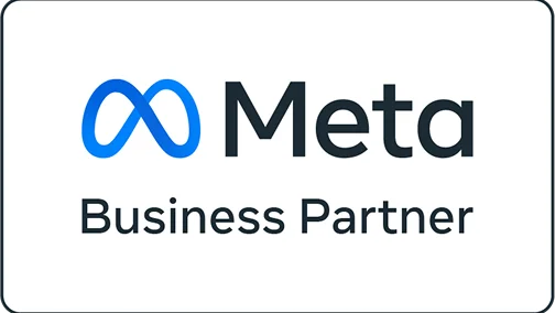 Meta Business Partner badge awarded to Cartenova, recognizing expertise in digital marketing and social media strategy.