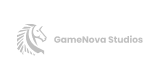 GameNova Studios logo — fictional game design studio developing immersive digital games.