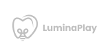 LuminaPlay logo — fictional dental company specializing in prosthetic teeth and innovative dental solutions.